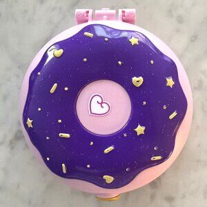 Polly Pocket World Playset Donut Pajama Party Pink Purple 2 Dolls